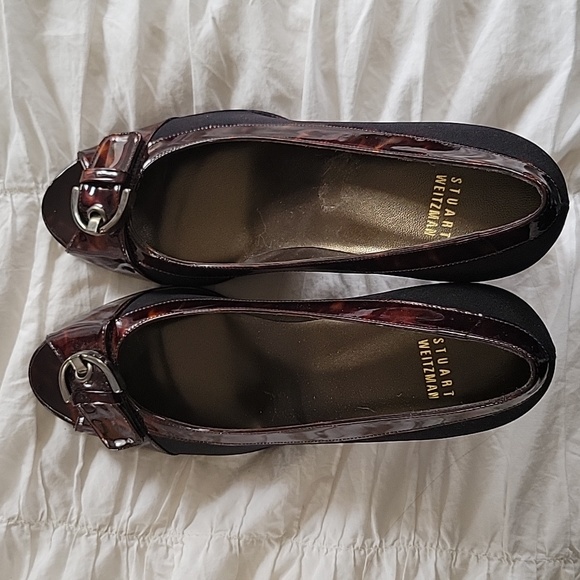 Stuart Weitzman Peep Toe Black Heel 9.5 - Picture 4 of 6
